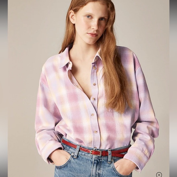 J. Crew Relaxed Button-up Shirt in Lavender Plaid size 2XL - Picture 8 of 8